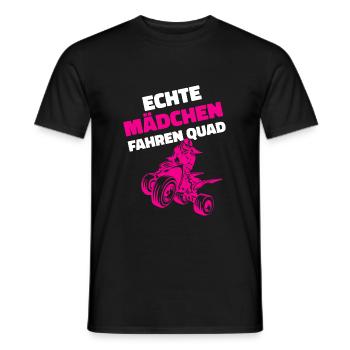 Quad Fahrerin Mädchen Frauen lustiges Quad Fahrer - Männer T-Shirt - Schwarz - Vorne - AI Model Male 178 light (178cm)