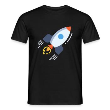 Fliegende Rakete Raumschiff. Geschenk - Männer T-Shirt - Schwarz - Vorne - AI Model Male 178 light (178cm)