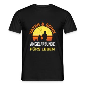 Vater Und Sohn Angeln Angler Vatertags Geschenk - Männer T-Shirt - Schwarz - Vorne - AI Model Male 178 light (178cm)