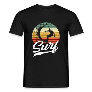 Surfer Surfen Vintage Surfing Retro Surf - Männer T-Shirt - Schwarz - Vorne - AI Model Male 178 light (178cm)