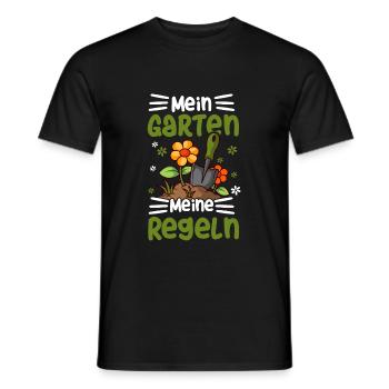 Mein Garten Meine Regeln Lustig Gärtner - Männer T-Shirt - Schwarz - Vorne - AI Model Male 178 light (178cm)