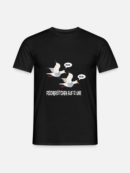Moin Möwen norddeutsch plattdeutsch - Männer T-Shirt - Schwarz
