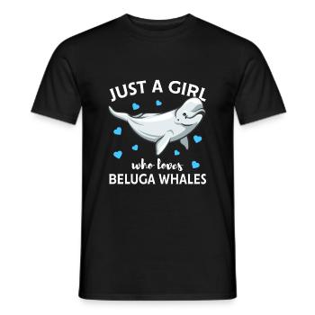 Beluga whale beluga whale cute gift - Men's T-Shirt - black - Front - AI Model Male 178 light (178cm)