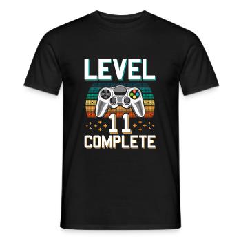 Cadeau complet de garçon de joueur de 11 ans de niveau 11 - T-shirt homme - noir - Devant - AI Model Male 178 light (178cm)