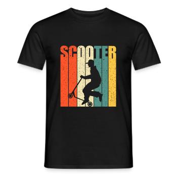 Idée cadeau trottinette trottinette pour enfants - T-shirt homme - noir - Devant - AI Model Male 178 light (178cm)