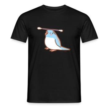 perruche avec qtip - T-shirt homme - noir - Devant - AI Model Male 178 light (178cm)
