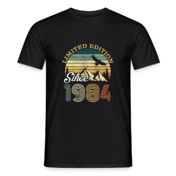 Vintage 1984 anniversaire rétro vintage cadeau - T-shirt homme - noir - Devant - AI Model Male 178 light (178cm)