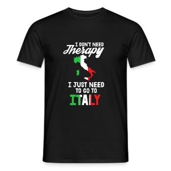 Italien Therapie Italienisch Spruch Geschenk - Männer T-Shirt - Schwarz - Vorne - AI Model Male 178 light (178cm)