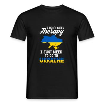 Ukraine Therapie Kiew Ukrainisch Flagge Geschenk - Männer T-Shirt - Schwarz - Vorne - AI Model Male 178 light (178cm)