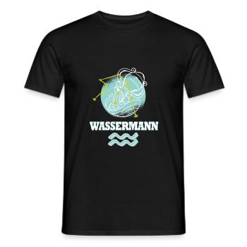 Aquarius zodiac sign with constellation - Men's T-Shirt - black - Front - AI Model Male 178 light (178cm)