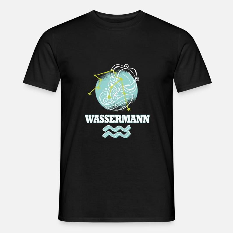 Sternzeichen Wassermann mit Sternenbild - Männer T-Shirt - Schwarz
