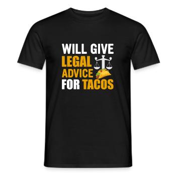 Donnera des conseils juridiques à l'avocat de Tacos Taco - T-shirt homme - noir - Devant - AI Model Male 178 light (178cm)