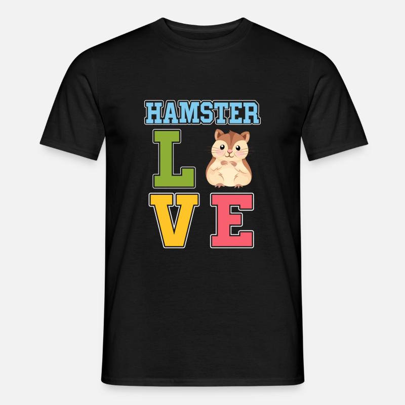 Hamster Hasutier Niedlich - Männer T-Shirt - Schwarz