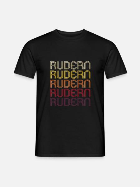 Rudern Ruderer Ruderboot Ruder Retro Geschenk - Männer T-Shirt - Schwarz