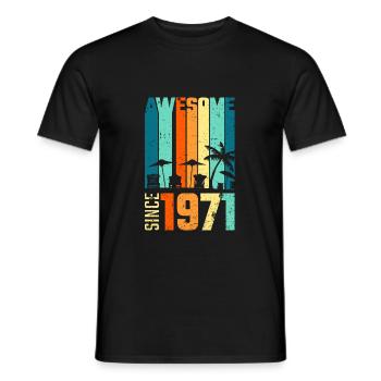 Vintage 1971 anniversaire cadeau vintage rétro - T-shirt homme - noir - Devant - AI Model Male 178 light (178cm)
