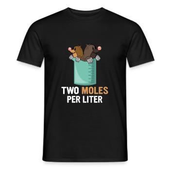 Two moles per liter scientist physicist - Men's T-Shirt - black - Front - AI Model Male 178 light (178cm)