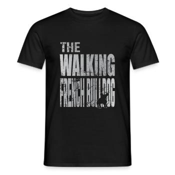 Französische Bulldogge Walking French Geschenk - Männer T-Shirt - Schwarz - Vorne - AI Model Male 178 light (178cm)
