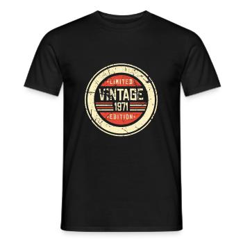 Vintage 1971 71e anniversaire cadeau vintage rétro - T-shirt homme - noir - Devant - AI Model Male 178 light (178cm)