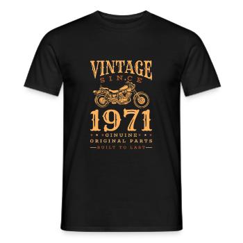 Vintage 1971 Motorrad Retro Jahrgang Geschenk - Männer T-Shirt - Schwarz - Vorne - AI Model Male 178 light (178cm)