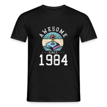Awesome since 1984 Gamer Retro Millésime cadeau - T-shirt homme - noir - Devant - AI Model Male 178 light (178cm)