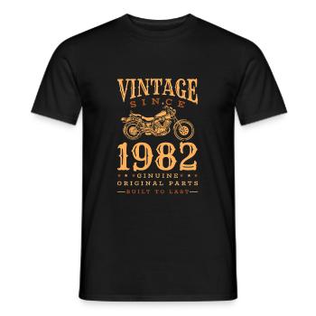 Vintage 1982 82 Birthday Retro Vintage Gift - Men's T-Shirt - black - Front - AI Model Male 178 light (178cm)