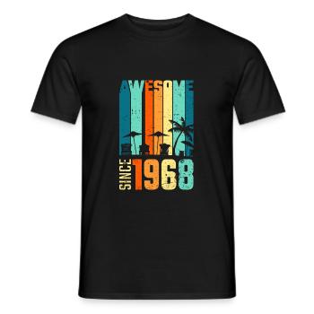 Vintage 1968 68 Anniversaire Rétro Millésime cadeau - T-shirt homme - noir - Devant - AI Model Male 178 light (178cm)