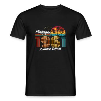 Vintage 1961 61 Anniversaire Rétro Millésime cadeau - T-shirt homme - noir - Devant - AI Model Male 178 light (178cm)