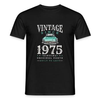 Vintage 1975 75 Anniversaire Rétro Millésime cadeau - T-shirt homme - noir - Devant - AI Model Male 178 light (178cm)