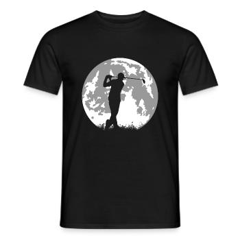 pleine lune et golfeur - golf - T-shirt homme - noir - Devant - AI Model Male 178 light (178cm)