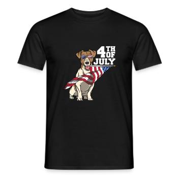 Beagle Dog 4 July America Independence Gift - Men's T-Shirt - black - Front - AI Model Male 178 light (178cm)
