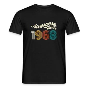 Vintage 1968 68 Anniversaire Rétro Millésime cadeau - T-shirt homme - noir - Devant - AI Model Male 178 light (178cm)