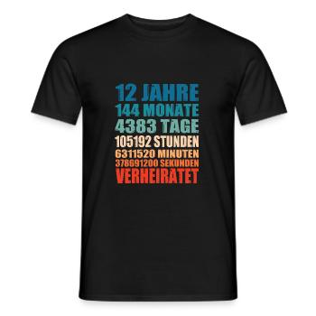 12 Jahre Verheiratet Hochzeit Spruch Geschenk - Männer T-Shirt - Schwarz - Vorne - AI Model Male 178 light (178cm)