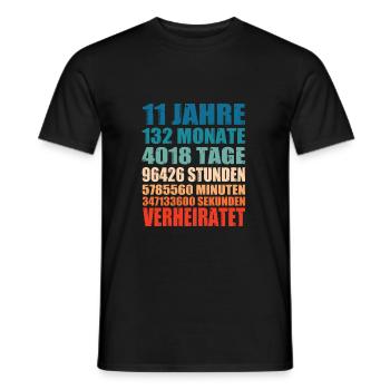 11 Jahre Verheiratet Hochzeit Spruch Geschenk - Männer T-Shirt - Schwarz - Vorne - AI Model Male 178 light (178cm)