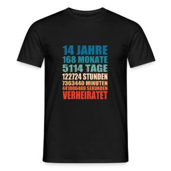 14 Jahre Verheiratet Hochzeit Spruch Geschenk - Männer T-Shirt - Schwarz - Vorne - AI Model Male 178 light (178cm)