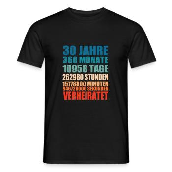 30 Jahre Verheiratet Hochzeit Partnerlook Geschenk - Männer T-Shirt - Schwarz - Vorne - AI Model Male 178 light (178cm)