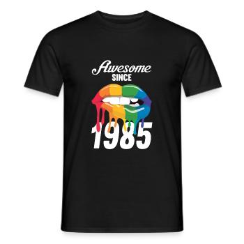 Vintage 1985 85 Anniversaire Rétro Millésime cadeau - T-shirt homme - noir - Devant - AI Model Male 178 light (178cm)