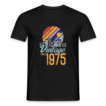 Vintage 1975 75 Anniversaire Rétro Millésime cadeau - T-shirt homme - noir - Devant - AI Model Male 178 light (178cm)