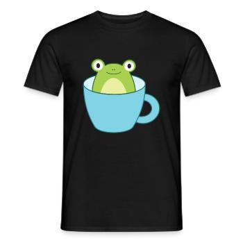 Frosch in der Tasse - Männer T-Shirt - Schwarz - Vorne - AI Model Male 178 light (178cm)