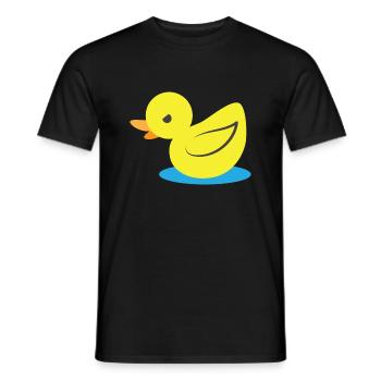 Little angry yellow duck - Men's T-Shirt - black - Front - AI Model Male 178 light (178cm)