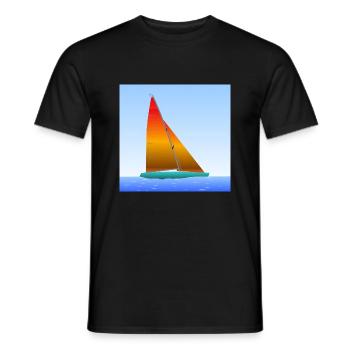 Sailing ship - Men's T-Shirt - black - Front - AI Model Male 178 light (178cm)
