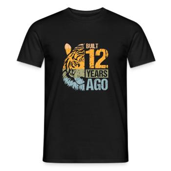 12. Geburtstag Tiger Katze Tiere Löwe Geschenk - Männer T-Shirt - Schwarz - Vorne - AI Model Male 178 light (178cm)