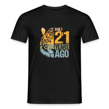 21. Geburtstag Tiger Katze Tiere Löwe Geschenk - Männer T-Shirt - Schwarz - Vorne - AI Model Male 178 light (178cm)