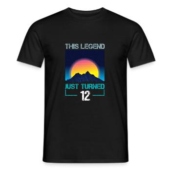 12th Birthday Years Old Vaporwave Gift - Men's T-Shirt - black - Front - AI Model Male 178 light (178cm)
