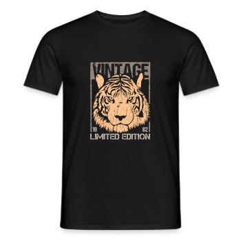 Anniversaire 1982 82 Tiger Big Cat Cadeau - T-shirt homme - noir - Devant - AI Model Male 178 light (178cm)