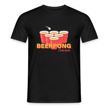 Beerpong - Trinkspiel - Männer T-Shirt - Schwarz - Vorne - AI Model Male 178 light (178cm)