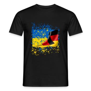Ukraine Drapeau des amis allemands - T-shirt homme - noir - Devant - AI Model Male 178 light (178cm)