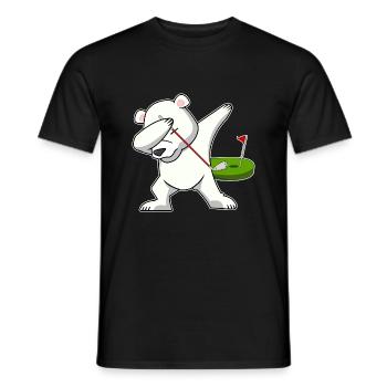 dab dabbing polar bear golf cute golf club animals art - Men's T-Shirt - black - Front - AI Model Male 178 light (178cm)