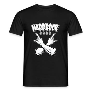 hardrock, music, band, festival, concert, party - Men's T-Shirt - black - Front - AI Model Male 178 light (178cm)