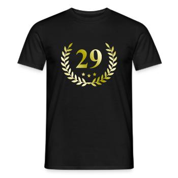 29 Zahl Kranz - Männer T-Shirt - Schwarz - Vorne - AI Model Male 178 light (178cm)