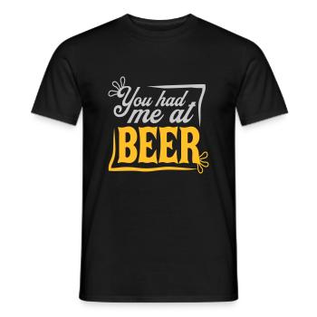 La bière dit persuadée - T-shirt homme - noir - Devant - AI Model Male 178 light (178cm)